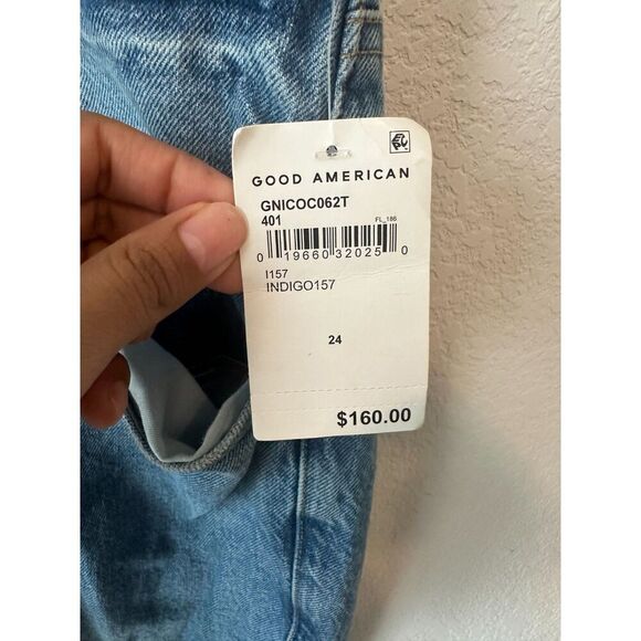 Good American Good Icon Crop With Festival Rips NWT - Picture 5 of 7